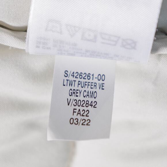 GAP Gray White Camouflage Camo Cold Control Full Zip Puffer Vest Mens Size L - Picture 10 of 10